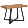Table à manger rectangulaire chêne naturel et acier noir 160 x 90 x 75 cm