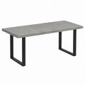 Table à manger rectangulaire gris béton et acier noir 160 x 80 x 75 cm