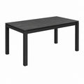 Table à manger rectangulaire noire en verre trempé effet marbre et acier 140 x 80 x 75 cm