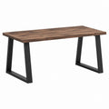 Table à manger rectangulaire marron et noire en panneaux MDF et acier 120 x 60 x 75 cm