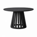 Table à manger ronde noire en bois massif 120 x 75 cm